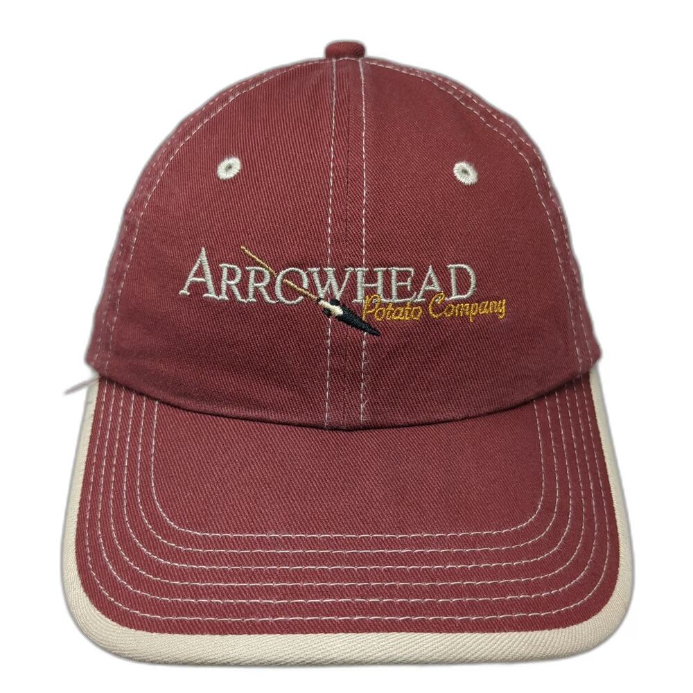 Port Authority Red Baseball Cap OSFM Arrowhead Potato Company Logo Hat Cotton